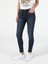 759 Lara Orta Bel Dar Paça Super Slim Fit Koyu Mavi Kadın Jean Pantolon 3