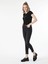 Slim Fit Yuvarlak Yaka Baskılı Kadın Siyah Kısa Kol Tişört 1