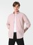 Regular Fit Shirt Neck Düz Erkek Pembe Roll-up Gömlek 1