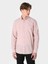 Regular Fit Shirt Neck Düz Erkek Pembe Roll-up Gömlek 4
