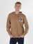 Regular Fit Baskılı Kapüşonlu Bej Erkek Sweatshirt Cl1060037 1