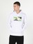 Regular Fit Kapüşonlu Baskılı Beyaz Erkek Sweatshirt Cl1060038 3