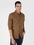 Slim Fit Shirt Neck Ekoseli Erkek Sari Uzun Kol Gömlek 1