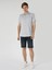 Regular Fit Shirt Neck Çizgili Erkek Mavi Kısa Kol Gömlek 5