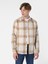 Regular Fit Shirt Neck Ekoseli Erkek Bej Uzun Kol Gömlek 5