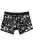 Modern Fit Baskılı Erkek Siyah Boxer 1