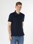 Regular Fit Polo Yaka Jakarlı Erkek Lacivert Kısa Kol Tişört 3