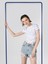 Slim Fit Yuvarlak Yaka Baskılı Kadın Beyaz Kısa Kol Tişört 1