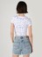 Slim Fit Yuvarlak Yaka Baskılı Kadın Beyaz Kısa Kol Tişört 2