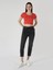 Slim Fit Yuvarlak Yaka Çiçekli Kadın Kirmizi Kısa Kol Tişört 3