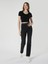 Slim Fit Yuvarlak Yaka Düz Kadın Siyah Kısa Kol Tişört 3