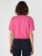 Normal Kesim Polo Yaka Crop Pembe Kadın Kısa Kol Tişört Cl1064048 2