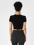 Slim Fit Yuvarlak Yaka Düz Kadın Siyah Kısa Kol Tişört 2