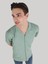 Regular Fit Shirt Neck Düz Erkek Yeşil Kısa Kol Gömlek 3