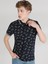 Regular Fit Polo Yaka Baskılı Erkek Lacivert Kısa Kol Tişört 1