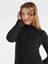 Slim Fit Balıkçı Yaka Düz Kadın Siyah Uzun Kol Tişört 4
