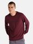 Regular Fit Bisiklet Yaka Baskılı Bordo Erkek Sweatshirt Cl1065690 1