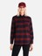 Regular Fit Shirt Neck Ekoseli Kadın Bordo Uzun Kol Gömlek 1