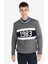 Regular Fit Yuvarlak Yaka Jakarlı Erkek Gri Kazak Cl1065913 1