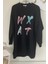 Kadın Baskılı Taşlı Desenli Yumuşak Tunik Sweatshirt 1