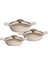 Döküm Saplı Güveç Sahan Set | 6 Parça | Vizon |18cm-20cm-22cm 5