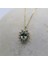 Altın Kolye - Green Topaz 0.90 CT Yeşim Taşı 0,24 CT Pırlanta (Signty) Anturaj 14 Ayar Altın Kolye 5