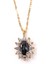 Altın Kolye - 0.95 CT Aleksandrıt 0.25 CT Swarovski Taşlı Anturajlı Vintage 14 Ayar Altın Kolye 2