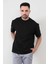 John Borners Siyah Erkek O Yaka %100 Pamuk Oversize T-Shirt 1