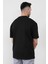 John Borners Siyah Erkek O Yaka %100 Pamuk Oversize T-Shirt 4