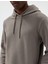 Kapşonlu Sweatshirt Basic Şardonlu Pamuk Karışımlı 5