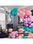 Balon Seti Pembe-Lila-Turkuaz-Krom Mor 60 Lı Balon Zinciri Seti 1
