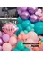Balon Seti Pembe-Lila-Turkuaz-Krom Mor 60 Lı Balon Zinciri Seti 4