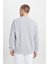 Erkek Gri Melanj Standart Fit Normal Kesim 2 İplik Recycle Pamuklu Bisiklet Yaka Sweatshirt 6