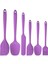 6 Lı Silikon Spatula Fırça Servis Takımı Yanmaz Yapışmaz Fırçası Kaşık Bıçak Spatula Seti Mor 3