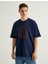 Oversize Tişört Slogan Baskılı Kısa Kollu Bisiklet Yaka 3
