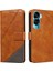 Elmas Dikiş Deri Telefon Kılıfı ile Onur 90 Lite Için Flip Case ve (Yurt Dışından) 1