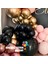 Balon Seti Siyah-Krom Gold-Makaron Pembe-Krom Rose Gold 100 Lü Balon Zinciri Seti 4