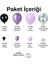 Balon Seti Siyah-Krom Mor-Lila-Krom Gümüş 100 Lü Balon Zinciri Seti 2