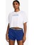 Boxy Crop Branded Kadın Beyaz Günlük T-SHIRT.100 1