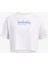 Boxy Crop Branded Kadın Beyaz Günlük T-SHIRT.100 3