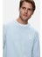 Valley Mat Mavi Bisiklet Yaka Baskılı Standard Fit Erkek Sweatshirt 2