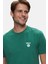 Bass Yeşil Bisiklet Yaka Baskılı Standard Fit Erkek Tshirt 2