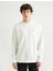 Slogan Nakışlı Sweatshirt Bisiklet Yaka Uzun Kollu 3