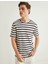 Basic Tişört Slim Fit Çizgili Bisiklet Yaka Kısa Kollu 1