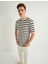 Basic Tişört Slim Fit Çizgili Bisiklet Yaka Kısa Kollu 2