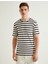Basic Tişört Slim Fit Çizgili Bisiklet Yaka Kısa Kollu 3