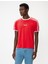 Slim Fit Tişört Slogan Baskılı Kısa Kollu Bisiklet Yaka Biyeli 3