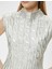 Kolsuz Süveter Dik Yaka Metalik Örgü Dokulu Slim Fit 5