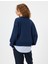 Oversize Sweatshirt Bisiklet Yaka Sloganlı Kumaş Detaylı 4