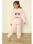 Toz Pembe Meow Desenli Tam Peluş Kız Çocuk Pijama Takımı 4